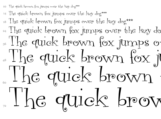Vegacute font waterfall